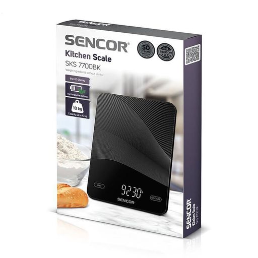 Ваги кухонні Sencor Kitchen Scale, чорні (SKS7700BK)