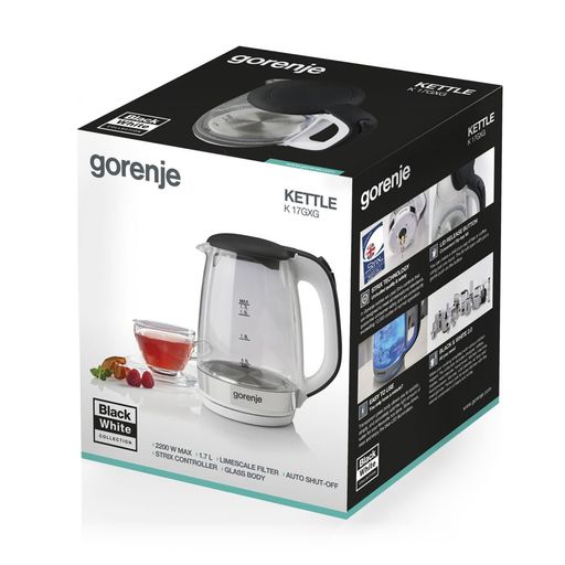 Электрочайник Gorenje белый, 1.7 л (K17GXG)