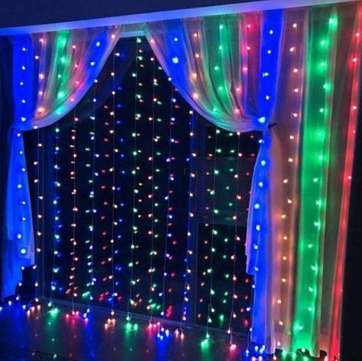 Гірлянда штора Водоспад 480 RGB led 3.0х3.0м Кольорова (1585477)