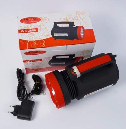 Фонарь ручной Wimpex WX-2886 5W+22Led  Powerbank ЗУ220В (3 режима) (1585853)