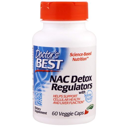 NAC (N-Ацетил-L-Цистеїн) Детоксичні Регулятори, Seleno Excell, Doctor's Best, 60 гелевих капсул (1587113)