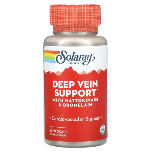 Поддержка глубоких вен, Deep Vein Support, Solaray, 60 вегетарианских капсул (1587793)