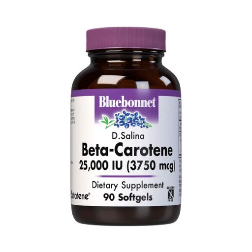 Натуральный бета-каротин, Bluebonnet Nutrition, Beta Carotene 25,000МЕ, 90 гелевых капсул (1588341)