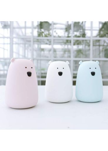 Сенсорный мягкий ночник Мишка с usb, 1200мАч, белый (1590432)