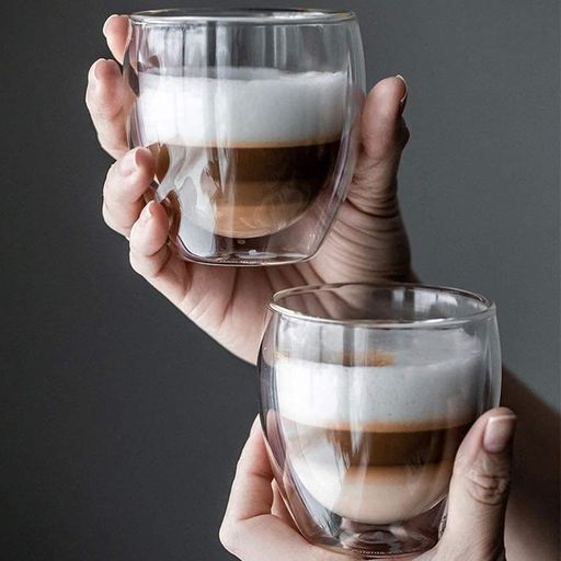 Набір скляних термостаканів Classica Java 250 мл з подвійними стінками, 6 шт, прозорі термочашки для кави, чаю, латте (1590770)