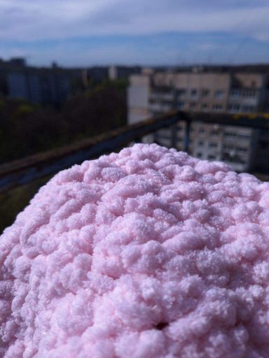 Дитячий плед Зефірна ніжність 80x80 см рожевий ручна робота з плюшевої пряжі (1592839)