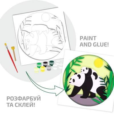 Набор для творчества Rosa Talent 3D-картина Панды МДФ грунтованное, 4 слоя, 25х25см (4823098540083) (1594985)