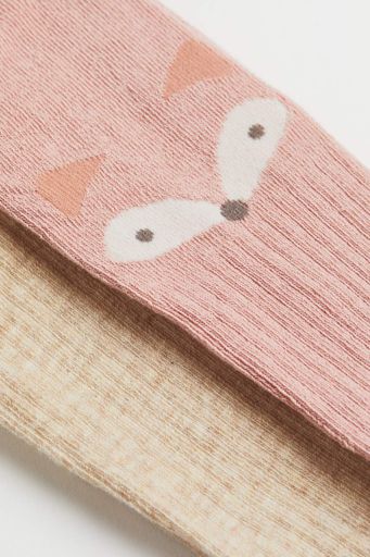 Колготки хлопковые с принтом для девочки H&M 1081653004 086-92 см (12-24 months) Розовый (1597792)