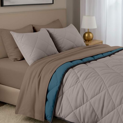 Покривало стьобане двостороннє на ліжко та диван 210x240 TAUPE STONE CS10 COSAS (4822052472316) (1601976)