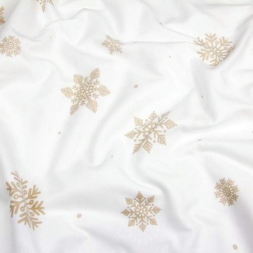 Простирадло на резинці фланель 120х200 SNOWFLAKES GOLD COSAS (4822052475546) (1605958)