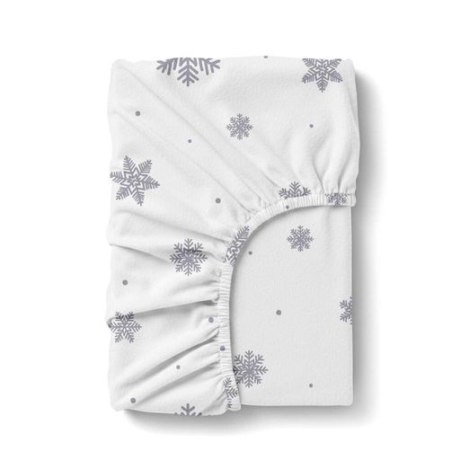 Простирадло на резинці фланель 140х200 SNOWFLAKES FROST COSAS (4822052475645) (1605976)