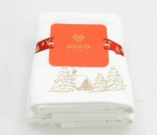 Новогодний набор полотенец для кухни 40х60 белый Pavia 22904 (1607902)