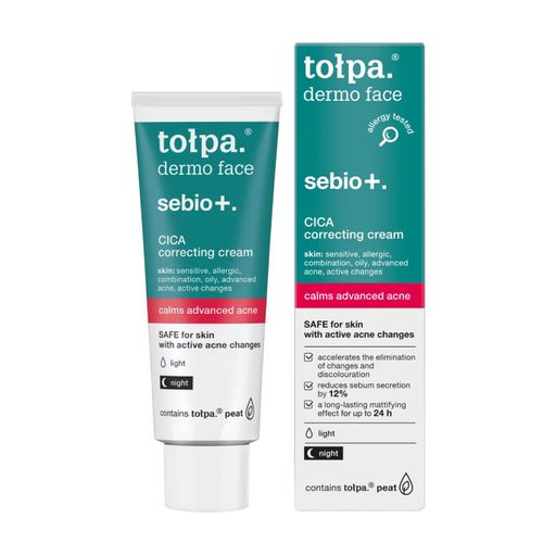 Коригувальний крем для обличчя Tolpa Dermo Face Sebio+ Cica Correcting Cream, 40 мл