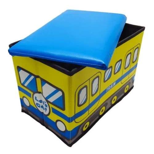 Ящикпуф для игрушек складной поезд Lets Go Train с крышкой водонепроницаемый UKC 40х25 см Разноцветный (1610622)