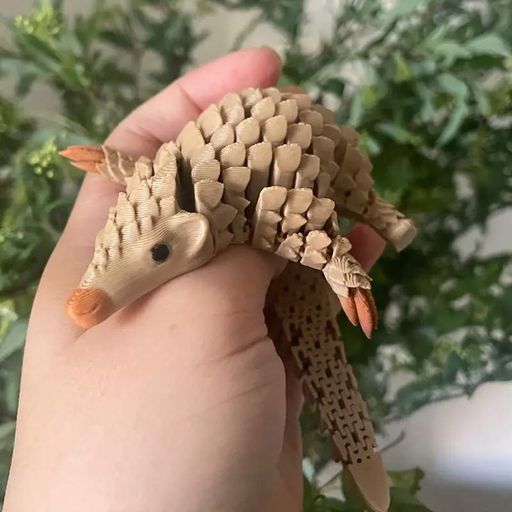 Игрушка антистресс 3D-печатный Панголин, подвижный, декоративная фигурка из PLA, 15 см Бежевый (1617455)