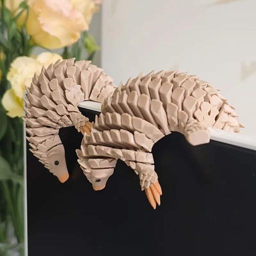 Игрушка антистресс 3D-печатный Панголин, подвижный, декоративная фигурка из PLA, 15 см Бежевый (1617455)