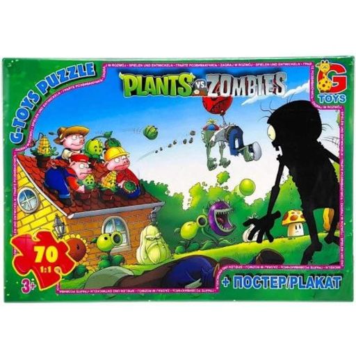 Дитячий пазл "Рослини проти Зомбі" G-Toys PVZ04 постер, 70 елементів (1617853)