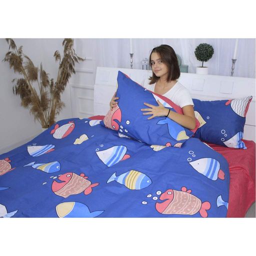 Постільна білизна MirSon Бязь Premium 17-0466 Fish are fabulous Сімейний (m226184) (1625317)