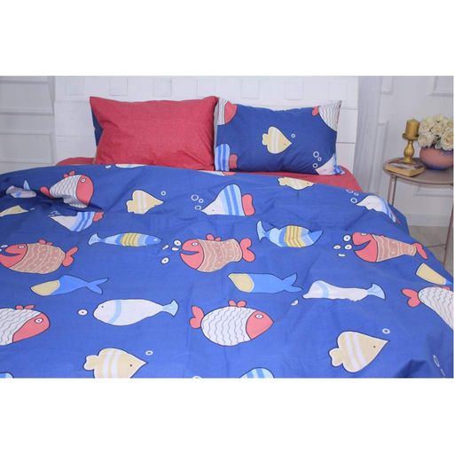 Постільна білизна MirSon Бязь Premium 17-0466 Fish are fabulous Сімейний 160x220 (m226185) (1625318)