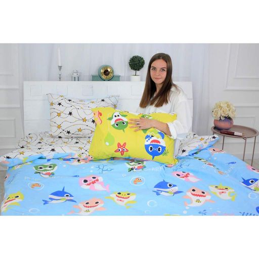 Постельное белье MirSon Бязь Ranforce Elite 17-0522 Sharks are fun King Size (m292467) (1625354)