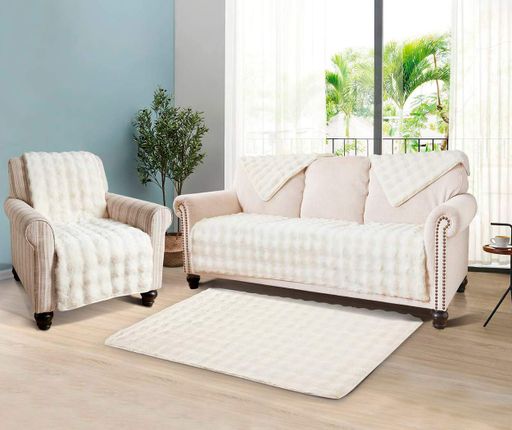 Наволочка-чохол хутряна 70х70 см айворі Love You (1626317)