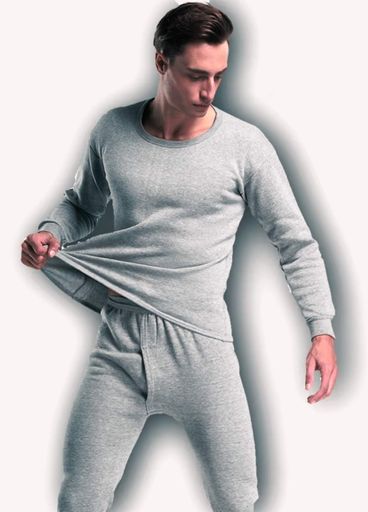 Зручний чоловічий комплект термобілизни на мікрофлісі Warm Comfortly (1496-46-01) Світло-сірий S (1626817)