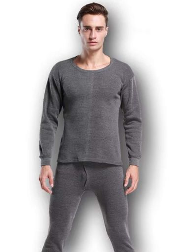 Зручний чоловічий комплект термобілизни на мікрофлісі Warm Comfortly (1497-48-02) Темно-сірий M (1627205)