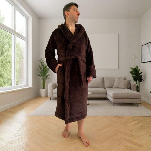 Халат унисекс теплый Велсофт L-XL шоколад Cuddle Cosy VELC01 (1628816)