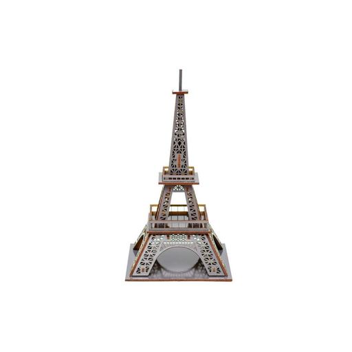 Дерев'яний 3D конструктор PuzzleOK Ейфелева вежа Puz-00925 58 деталей Сірий (1628831)
