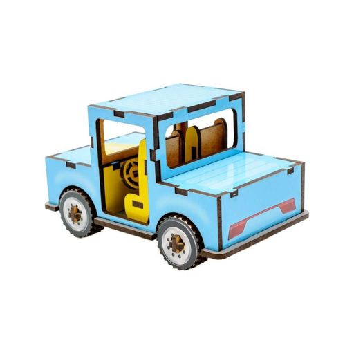 Дитячий дерев'яний 3D конструктор PuzzleOK Машинка Puz-00930 43 деталі Різнокольоровий (1628837)