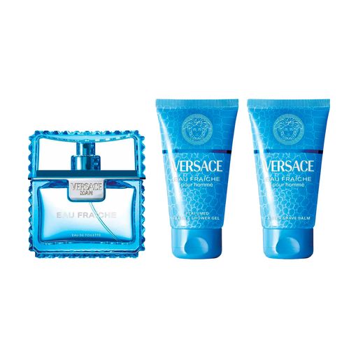 Парфумований набір чоловічий Versace Eau Fraiche Set (туалетна вода, 50 мл + бальзам після гоління, 50 мл + гель для душу, 50 мл)