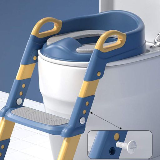 Дитяче сидіння на унітаз Bestbaby BC-108 Blue зі сходинкою та ручками (1639216)