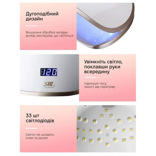 Лампа для манікюру SML S8 48Вт 33led White (1639624)
