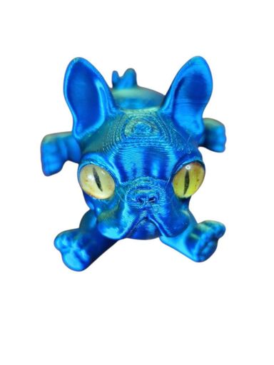 Игрушка Детская 3D Бульдог сине-зеленый подвижный 7 см (1641665)