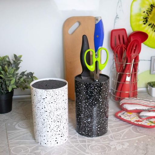 Подставка для ножей с наполнителем из волокна универсальная Granite Knife Holder, Kitchen Master Черный 85716 (1643733)