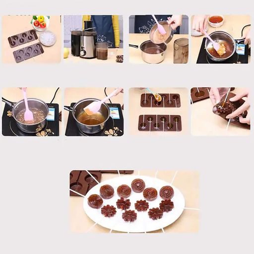 Силиконовая форма для леденцов и конфет на палочке "Звезда", Kitchen Master Розовый 87455 (1645643)