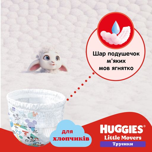 Упаковка подгузников-трусиков Huggies Little Movers Pants для мальчиков, размер 6 (15-25 кг), 60 шт * 2 шт