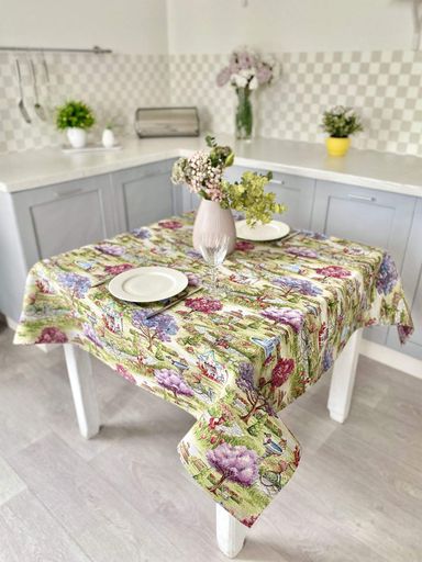 Скатерть гобеленовая EDEN1178 Limaso, 137х137, Квадратно, Повседневный, Без люрекса, 75% полиэстер, 22% хлопок, 3% акрил, Гобелен (1649995)