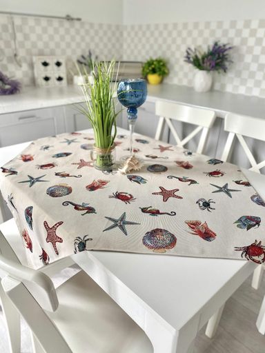 Скатерть гобеленовая EDEN149 Limaso, 97х100, Квадратно, Повседневный, Без люрекса, 75% полиэстер, 22% хлопок, 3% акрил, Гобелен (1651177)