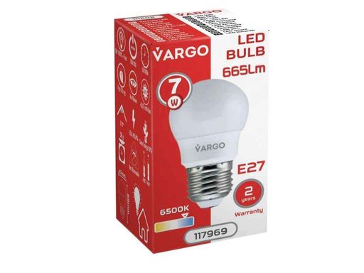 Лампа світлодіодна VARGO 7W E27 G45 6500K 220V (V-117969) (1658266)