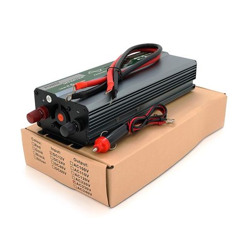 Инвертор напряжения Demuda DMDPSW-800W, 12V/220V, 800W с правильной синусоидой, 1 универсальная розетка, 2 USB, клемные провода, Q20 (1659847)