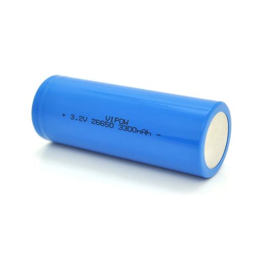Литий-железо-фосфатный аккумулятор 26650 Lifepo4 Vipow IFR26650 FlatTop, 3300mAh, 3.2V, Blue Q50/500 IFR26650-3300mAhFT (1659875)