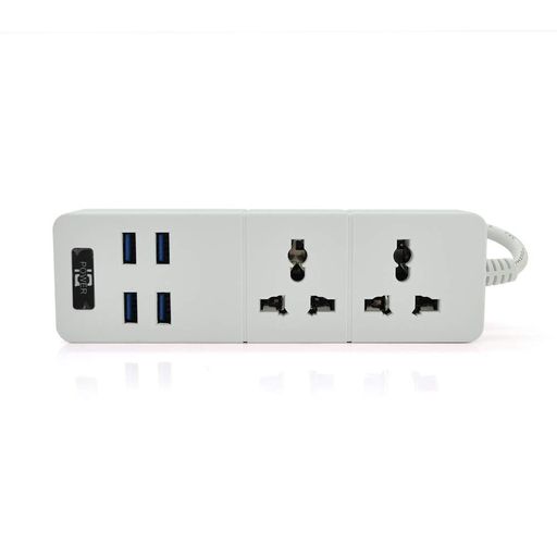 Мережевий фільтр ТВ-Т07, 2 розетки + 4 USB, 2 м, перетин 3х0,75мм, 2500W, White, Box Voltronic ТВ-Т07-White (1660158)