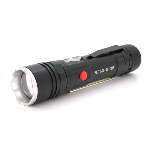 Фонарик Bailong BL-26+COB, Zoom, 3 режима, алюминий, компас, аккум 18650, USB кабель, магнит, СЗУ, BOX (1660196)
