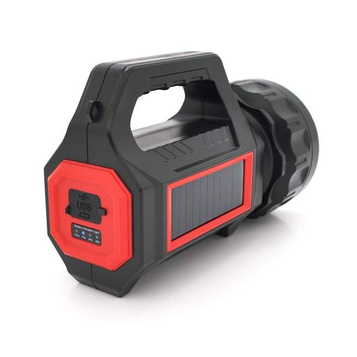 Фонарь поисковый Pahther PT-8895, 1LED+COB T6, 10W, 3+2+2 режима, 3600mah, Black, IP40, USB кабель+Solar, 200х95х130мм, BOX Voltronic (1660341)