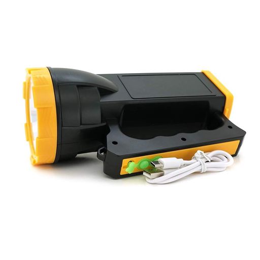 Фонарь поисковый XO XO-YH02, 1LED T6, 3W, 3 режима, 1200mah, Black/Yellow, IP40, USB кабель, 195х85х130мм, BOX (1660389)