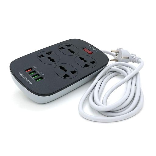 Мережевий фільтр LDNIO SC4407, 4 Розетки + 4 USB, 2 м, перетин 3х0,75мм, White, Box (1661331)