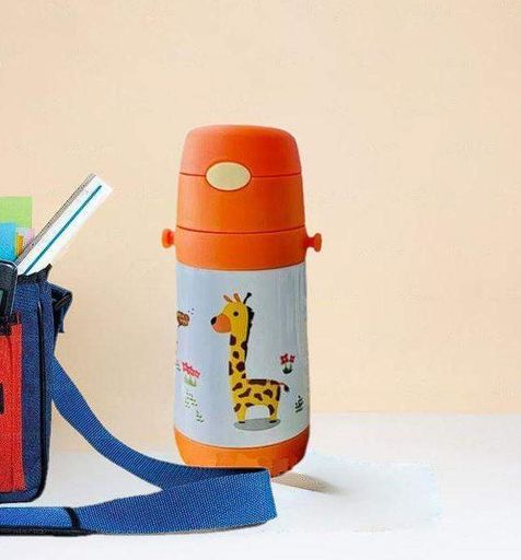 Термос поїльник дитячий з трубочкою та ремінцем Orange Giraffe 500 мл (1661853)