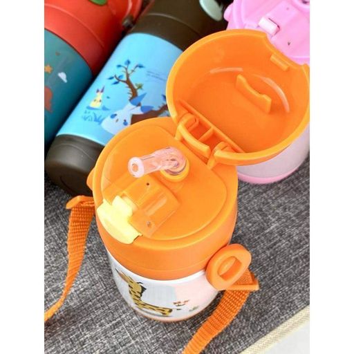 Термос поїльник дитячий з трубочкою та ремінцем Orange Giraffe 500 мл (1661853)