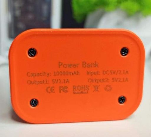 Портативный повербанк Power Bank с прозрачным корпусом и LED-индикацией заряда 10000 mAh Оранжевый (1661879)